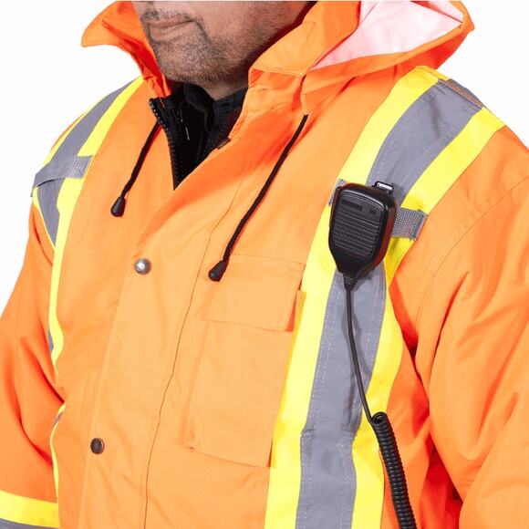 PIONEER Unisex Waterproof 7-in-1 Safety Parka Coat 3XL Hi-Vis Orange NWT - Picture 2 of 13